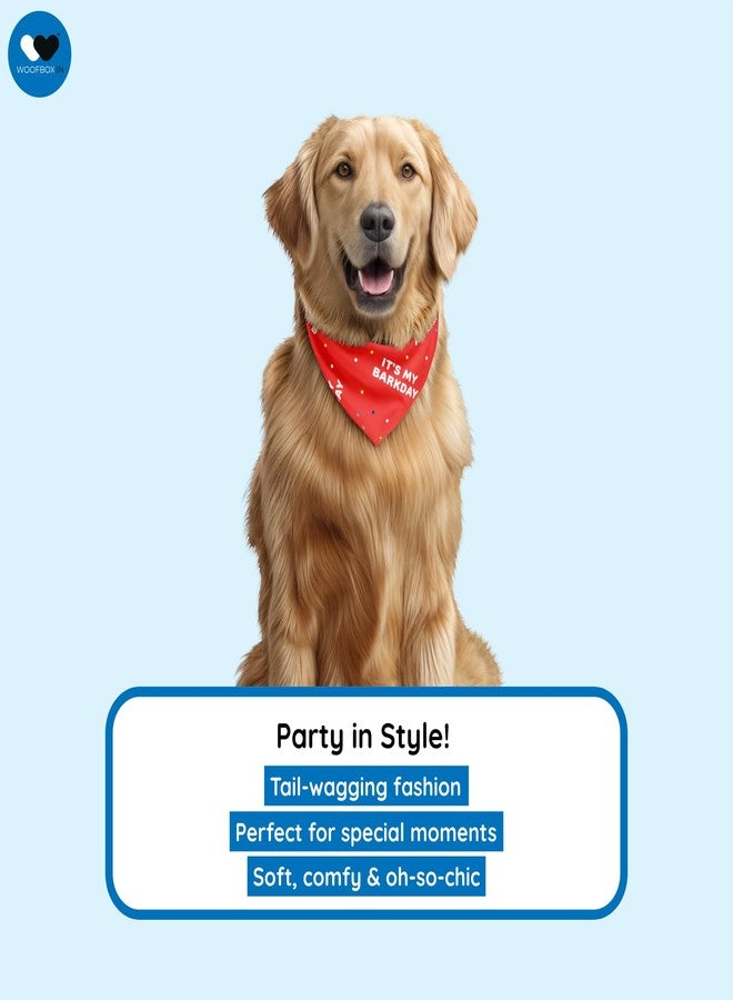 W Dog Bandana Collar Adjustable by W | This Beautiful Gorgeous Design Dog Collar Bandana Scarf is Perfect Styling Accessory for Dogs (L, BarkDay Red) - Image 5